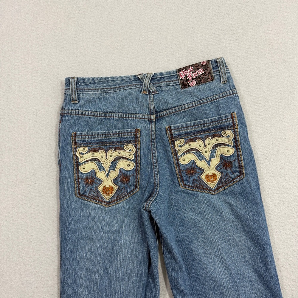 Vintage Phat Farm Jeans 31x32 Embroidered Loose Fit Hip Hop Streetwear Y2K Denim